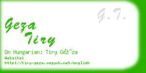 geza tiry business card